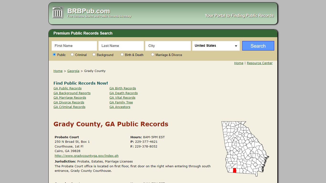 Grady County Public Records | Search Georgia Government Databases